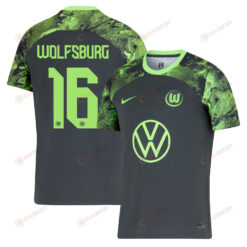 Jakub Kaminski 16 VfL Wolfsburg 2023-24 Away Men Jersey - Black