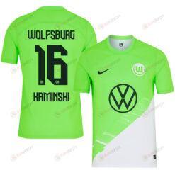 Jakub Kaminski 16 VfL Wolfsburg 2023-24 Home Men Jersey - Green