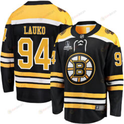 Jakub Lauko 94 Boston Bruins Stanley Cup 2023 Playoffs Patch Home Breakaway Men Jersey - Black