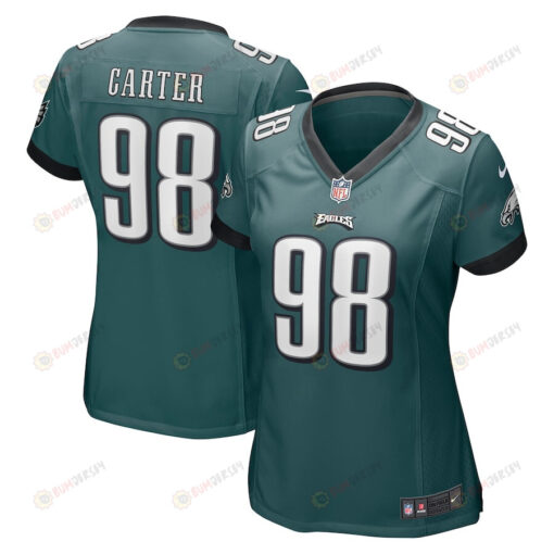 Jalen Carter 98 Philadelphia Eagles 2023 NFL Draft Game Women Jersey - Midnight Green