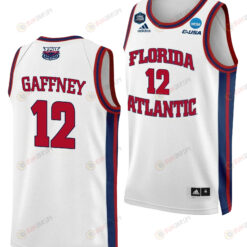 Jalen Gaffney 12 FAU Owls 2023 Final Four Basketball Men Jersey- White