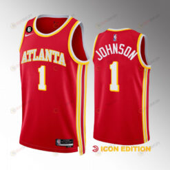 Jalen Johnson 1 Atlanta Hawks Icon Edition Red Jersey 2022-23 Swingman