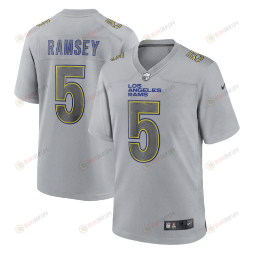 Jalen Ramsey 5 Los Angeles Rams Men Atmosphere Fashion Game Jersey - Gray