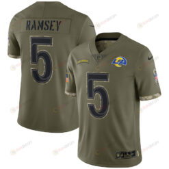 Jalen Ramsey Los Angeles Rams 2022 Salute To Service Limited Jersey - Olive