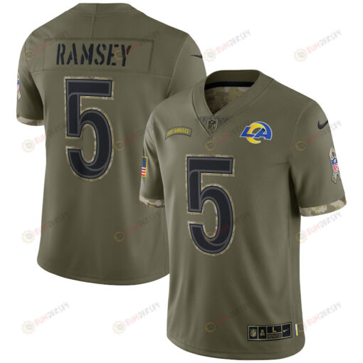 Jalen Ramsey Los Angeles Rams 2022 Salute To Service Limited Jersey - Olive