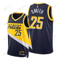 Jalen Smith Pacers 2022 City Edition Navy 25 Jersey 75th Diamond Badge - Men Jersey