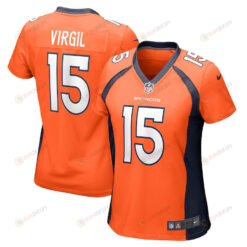 Jalen Virgil 15 Denver Broncos Women's Game Jersey - Orange