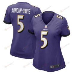 Jalyn Armour-Davis 5 Baltimore Ravens Women's Game Player Jersey - Purple