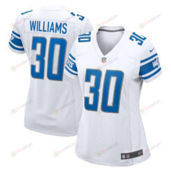 Jamaal Williams 30 Detroit Lions Women's Player Game Jersey - White