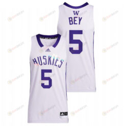 Jamal Bey 5 Washington Huskies 2022 Basketball Honoring Black Excellence Men Jersey - White