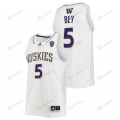 Jamal Bey 5 Washington Huskies 2022 College Basketball Men Jersey - White