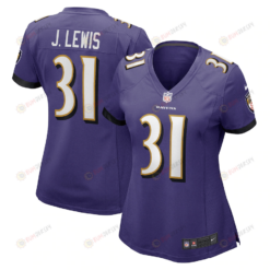 Jamal Lewis 31 Baltimore Ravens Women's Game Retired Player Jersey - Purple