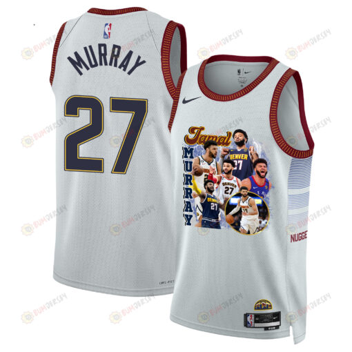 Jamal Murray 27 Denver Nuggets Playmaking Maestro 2023 Champions Swingman Jersey - White