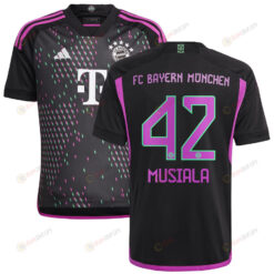 Jamal Musiala 42 Bayern Munich 2023/24 Away Youth Jersey - Black