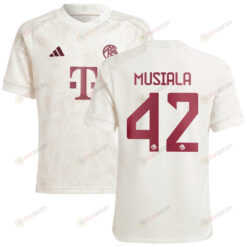 Jamal Musiala 42 Bayern Munich 2023/24 Third Youth Jersey - White