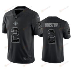 Jameis Winston 2 New Orleans Saints Black Reflective Limited Jersey - Men