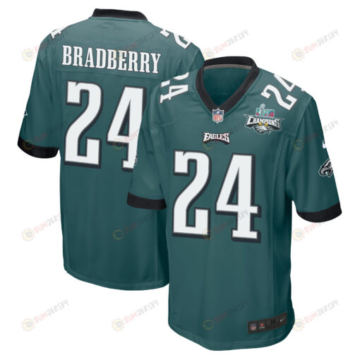 James Bradberry 24 Philadelphia Eagles Super Bowl LVII Champions 2 Stars Men's Jersey - Midnight Green