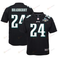 James Bradberry 24 Philadelphia Eagles Super Bowl LVII Champions 2 Stars Youth Jersey - Black