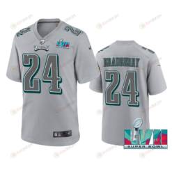 James Bradberry 24 Philadelphia Eagles Super Bowl LVII Patch Atmosphere Fashion Game Jersey - Gray