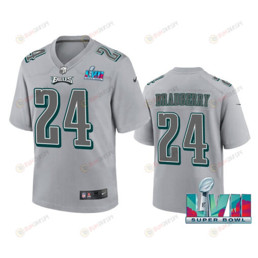 James Bradberry 24 Philadelphia Eagles Super Bowl LVII Youth Atmosphere Game Jersey - Gray