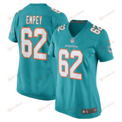 James Empey 62 Miami Dolphins Game Women Jersey - Aqua