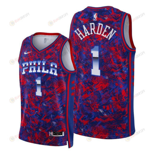 James Harden 1 Philadelphia 76ers 2022 Select Series Royal red Jersey - Men Jersey