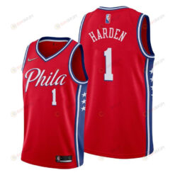 James Harden 1 Philadelphia 76ers Statement Edition Red Jersey 2022 Trade - Men Jersey