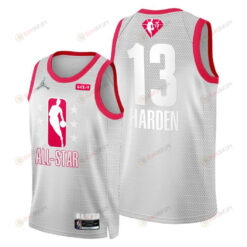 James Harden 2022 Cleveland All-Star Grey Red 75th Patch Jersey Nets 13 - Men Jersey