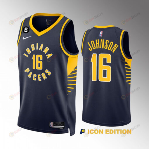 James Johnson 16 Indiana Pacers Navy Icon Edition 2022-23 Men Jersey Swingman