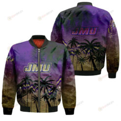 James Madison Dukes Bomber Jacket 3D Printed Coconut Tree Tropical Grunge