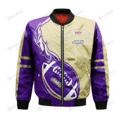 James Madison Dukes Bomber Jacket 3D Printed Flame Ball Pattern