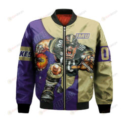 James Madison Dukes Bomber Jacket 3D Printed Football