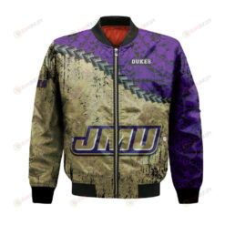 James Madison Dukes Bomber Jacket 3D Printed Grunge Polynesian Tattoo