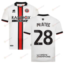 James McAtee 28 Sheffield United 2022-23 Away Jersey - White