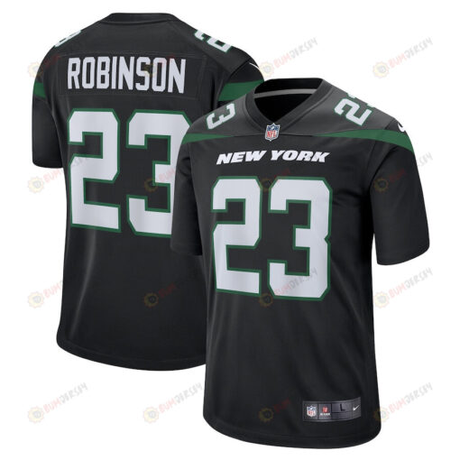 James Robinson 23 New York Jets Alternate Game Player Jersey - Stealth Black