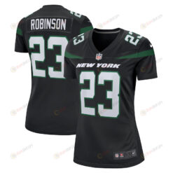 James Robinson 23 New York Jets Women's Alternate Game Player Jersey - Stealth Black