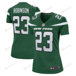 James Robinson 23 New York Jets Women's Game Player Jersey - Gotham Green