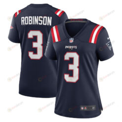 James Robinson 3 New England Patriots Game Women Jersey - Navy