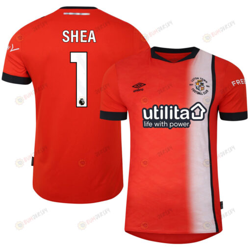 James Shea 1 Luton Town FC 2023-24 Premier League Home Men Jersey - Orange