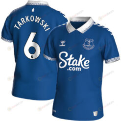 James Tarkowski 6 Everton FC 2023-24 Premier League Hummel Home Men Jersey - Blue