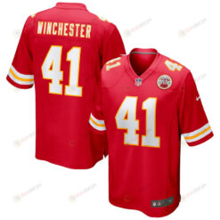 James Winchester 41 Kansas City Chiefs Game Jersey - Red