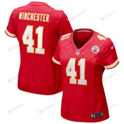 James Winchester 41 Kansas City Chiefs Game Women Jersey - Red