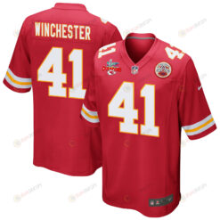 James Winchester 41 Kansas City Chiefs Super Bowl LVII Champions 3 Stars Men's Jersey - Red