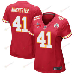 James Winchester 41 Kansas City Chiefs Super Bowl LVII Champions 3 Stars WoMen's Jersey - Red