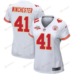 James Winchester 41 Kansas City Chiefs Super Bowl LVII Champions 3 Stars WoMen's Jersey - White