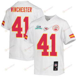 James Winchester 41 Kansas City Chiefs Super Bowl LVII Champions Youth Jersey - White