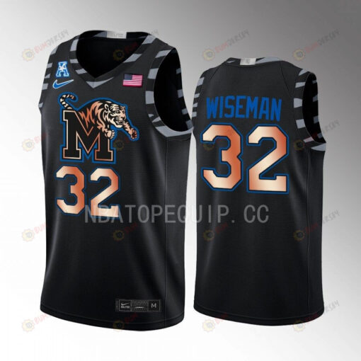 James Wiseman 32 Memphis Tigers Black Jersey Copper College Basketball