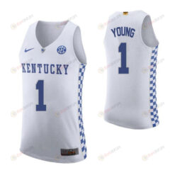 James Young 1 Kentucky Wildcats Elite Basketball Road Men Jersey - White