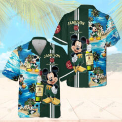 Jameson Mickey Mouse Hawaiian Shirt Set Blue And Dark Green