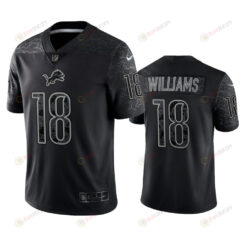 Jameson Williams 18 Detroit Lions Black Reflective Limited Jersey - Men